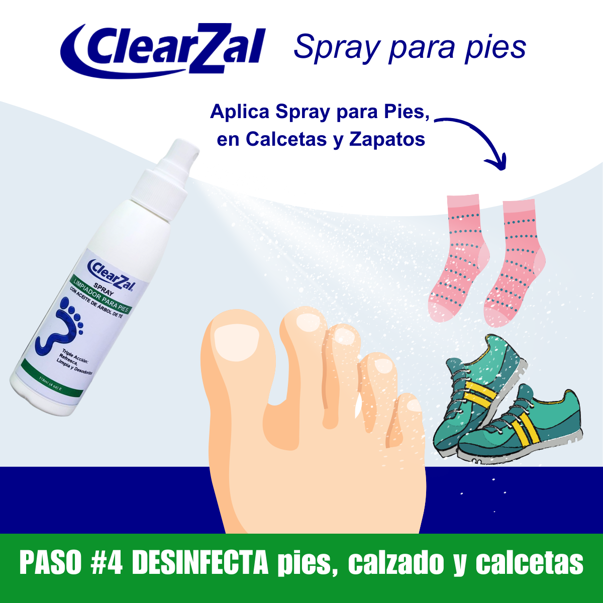 ClearZal Tratamiento para uñas y pies (Solución y Spray)